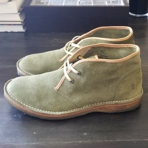 Frye green suede chukka boots